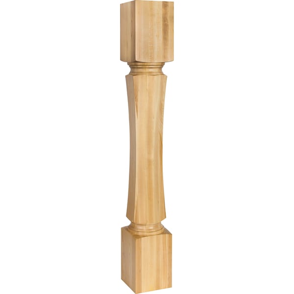 Hardware Resources 5" Wx5"Dx35-1/2"H Rubberwood Hexagonal Post P70-5-RW - main